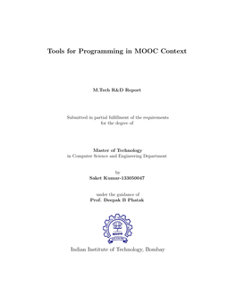 Tools for Programming in MOOC Context