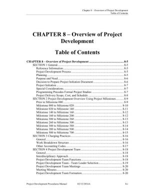 Chapter 8: Overview of Project Development