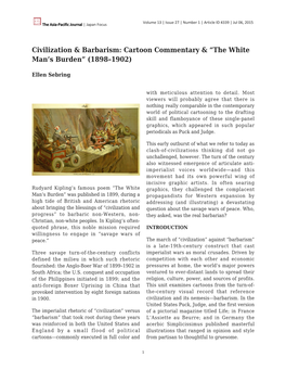 Cartoon Commentary & “The White Man's Burden” (1898–1902)