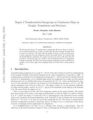 Degree 2 Transformation Semigroups As Continuous Maps on Graphs