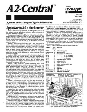 Appleworks 3.0 a Blockbuster Appleworks ~,O Still Wol1i5 on 128K Machines