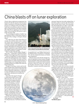 China Blasts Off on Lunar Exploration