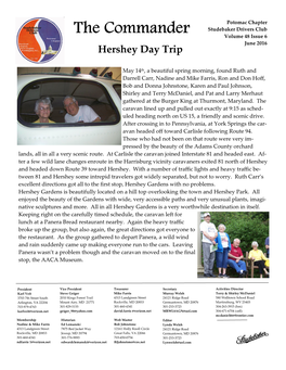The Commander Studebaker Drivers Club Volume 48 Issue 6 June 2016 Hershey Day Trip