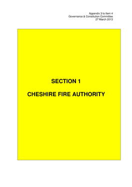 Section 1 Cheshire Fire Authority