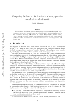 Computing the Lambert W Function in Arbitrary-Precision Complex Interval Arithmetic