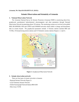 Seismic Observation and Seismicity of Armenia