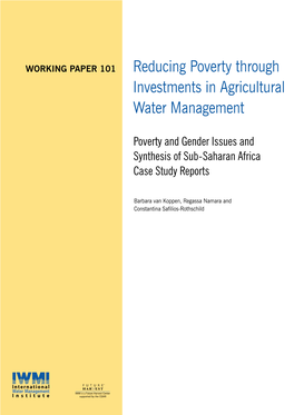 Reducing Poverty Through Investments in Agricultural Water Management
