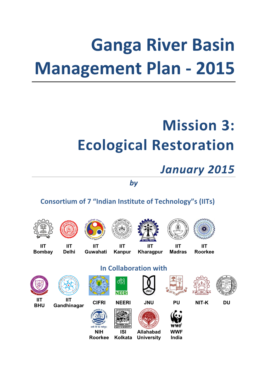 Ganga River Basin Management Plan - 2015