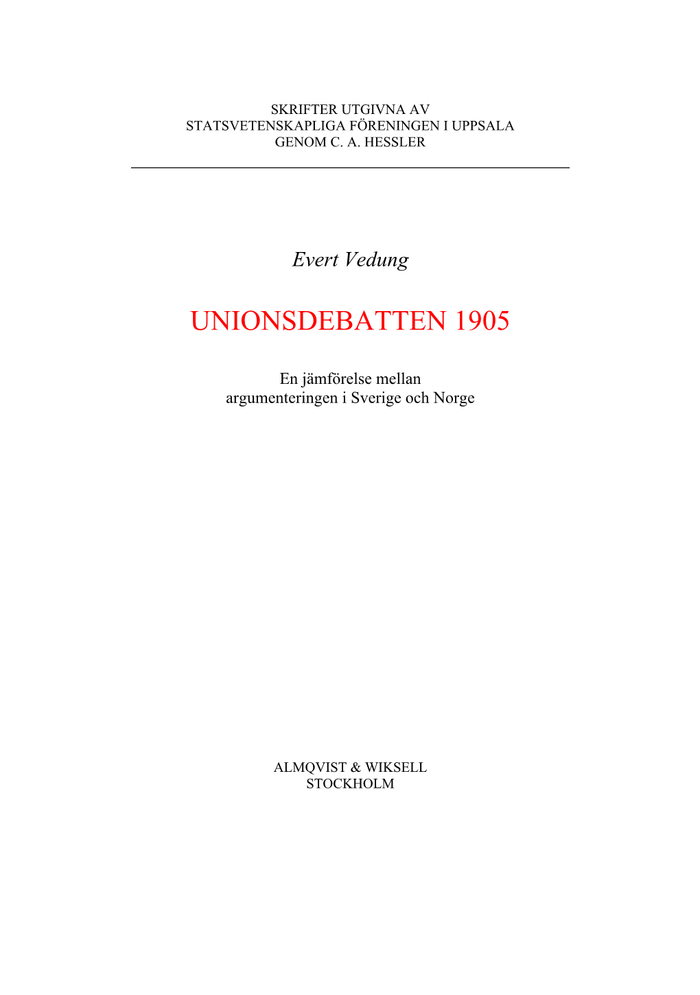 Unionsdebatten 1905