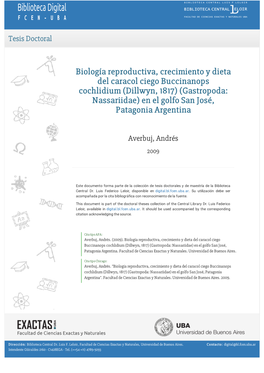 Biología Reproductiva, Crecimiento Y Dieta Del Caracol Ciego Bucci