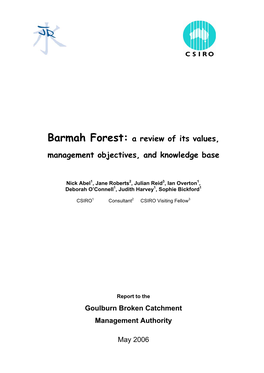 Barmah Forest: a Review of Its Values, Management Objectives, and Knowledge Base