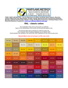 RAL - Classic Colors