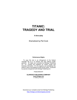 Titanic: Tragedy and Trial