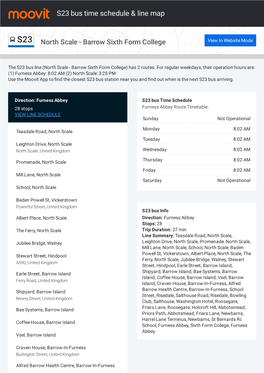 S23 Bus Time Schedule & Line Route