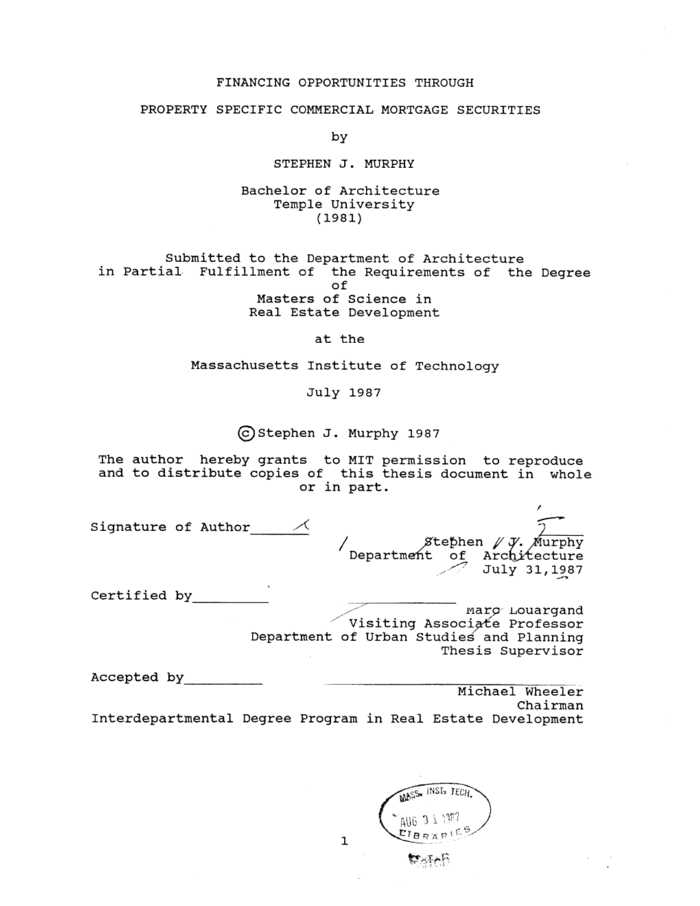 By Temple University in Partial. Fulfillment of the Requirements of the Degree Or in Part. Signature of Author Certified By