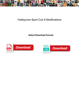 Hobbyzone Sport Cub S Modifications