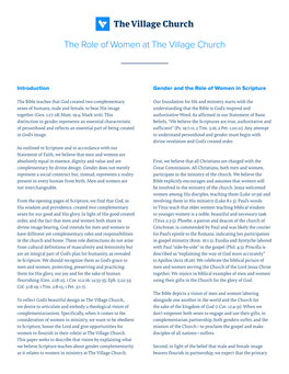 The Role of Women at the Village Church