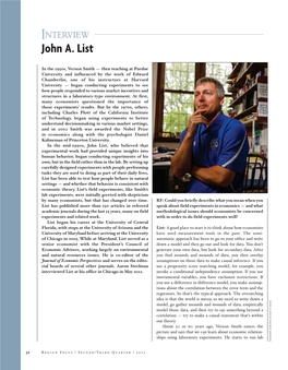 John A. List Interview