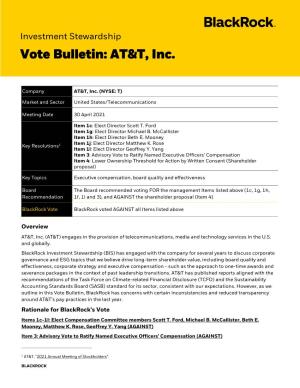 Vote Bulletin: AT&T, Inc
