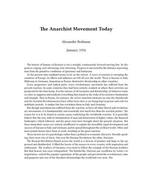 Anarchist Movement Today
