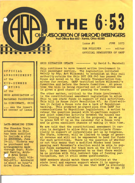 JUNE 1975 TOM PULSIFER Editor OFFICIAL NEWSLETTER of OARP