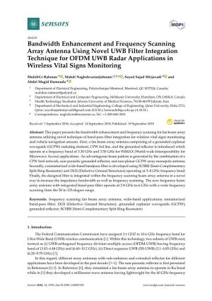 Bandwidth Enhancement and Frequency Scanning Array Antenna