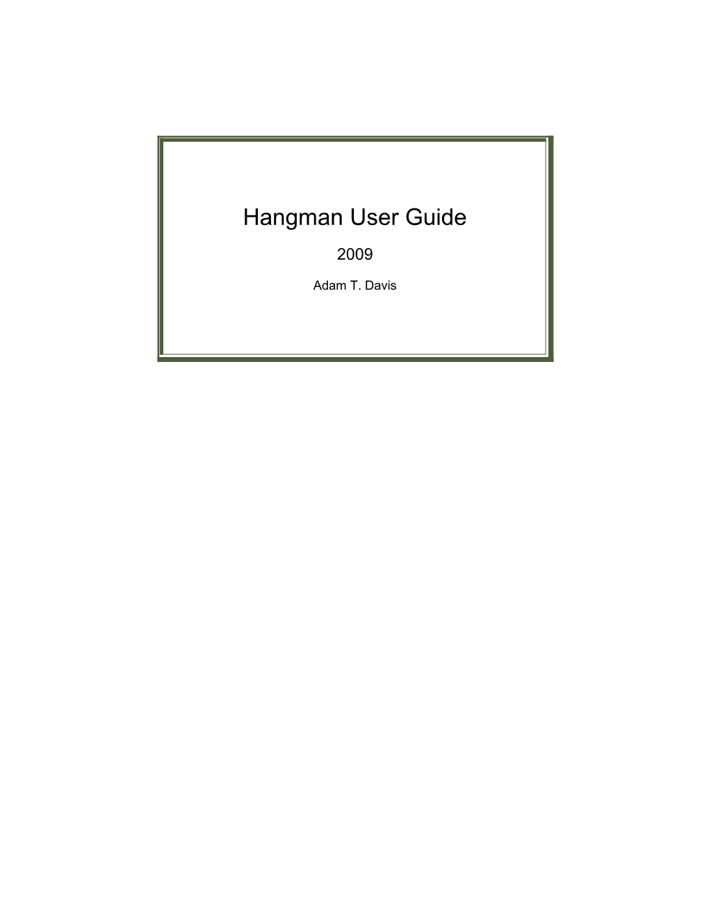 Hangman User Guide