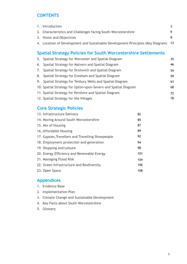 CONTENTS Spatial Strategy Policies for South Worcestershire