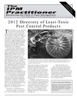 2012 Directory of Least-Toxic Pest Control Products
