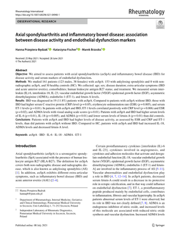 Axial Spondyloarthritis and Inflammatory Bowel Disease
