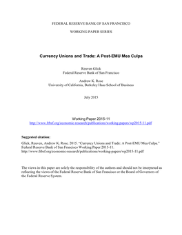 Currency Unions and Trade: a Post‐EMU Mea Culpa