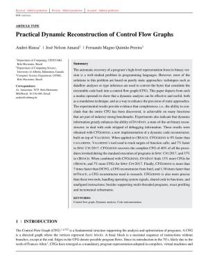 Practical Dynamic Reconstruction of Control Flow Graphs
