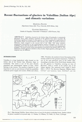 Recent Fluctuations of Glaciers in Valtellina (Italian Alps) and Clitnatic Variations