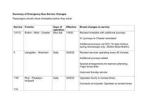 Summary of Emergency Bus Service Changes Passengers Should Check Timetables Before They Travel