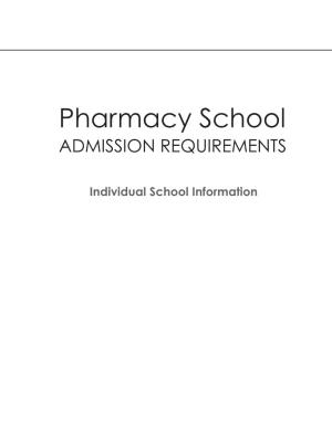 Pharmacy School Admission Requirements