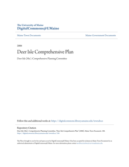 Deer Isle Comprehensive Plan Deer Isle (Me.)