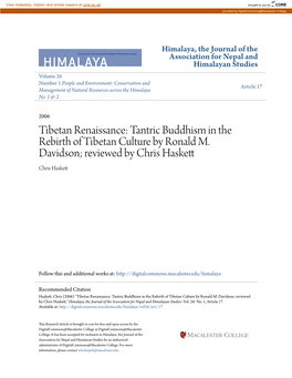 Tantric Buddhism in the Rebirth of Tibetan Culture by Ronald M