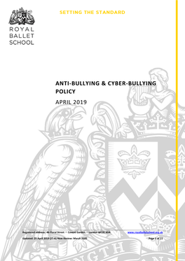 Anti-Bullying & Cyber-Bullying Policy April