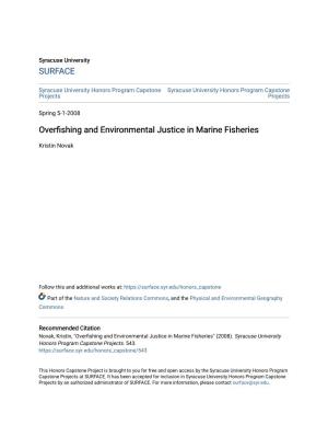 Overfishing and Environmental Justice in Marine Fisheries
