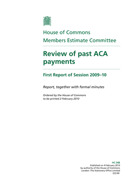 Review of Past ACA Payments