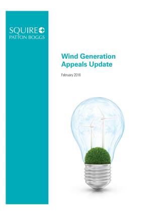Wind Generation Appeals Update