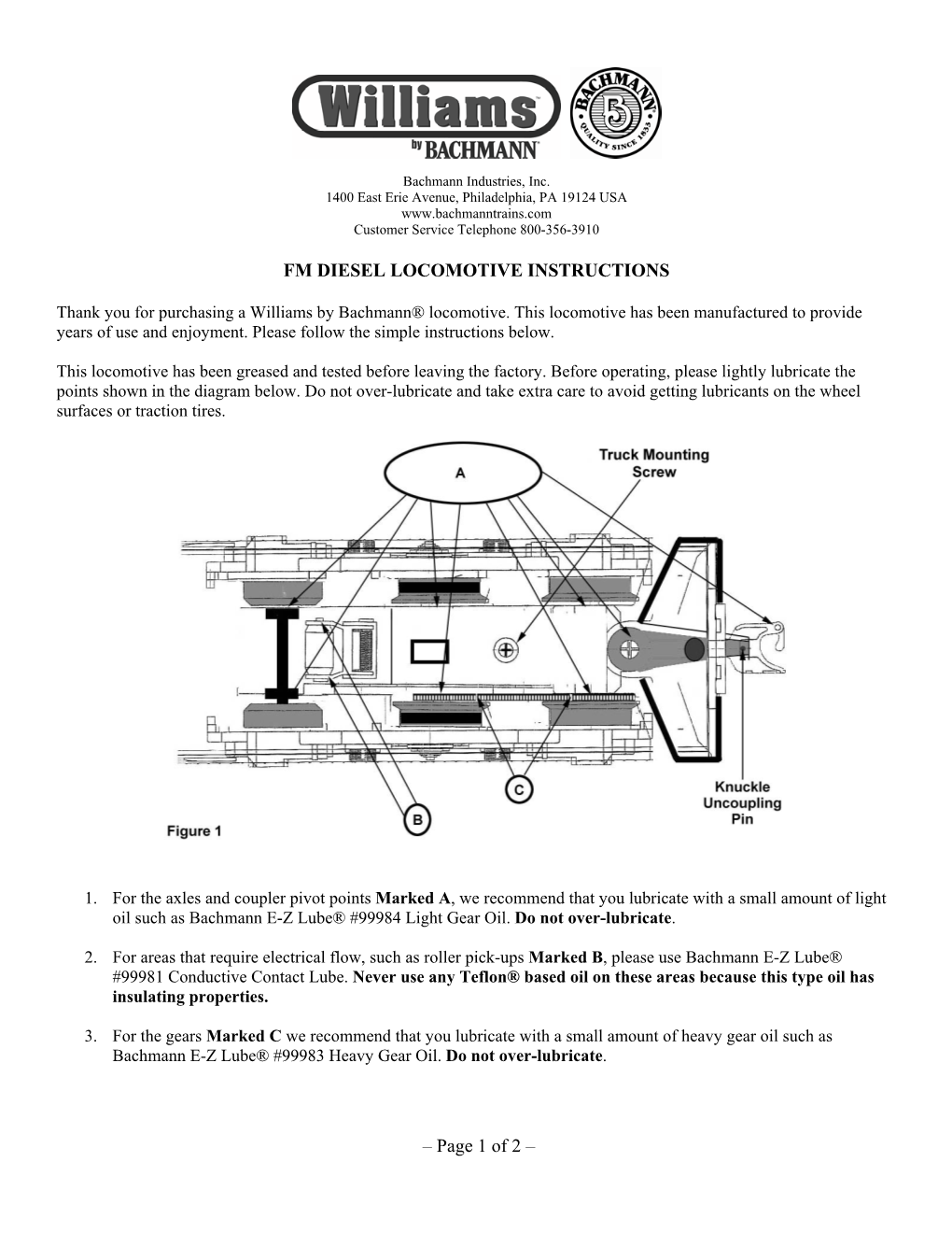 Fm Diesel Locomotive Instructions