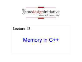 Memory in C++ Sizing up Memory