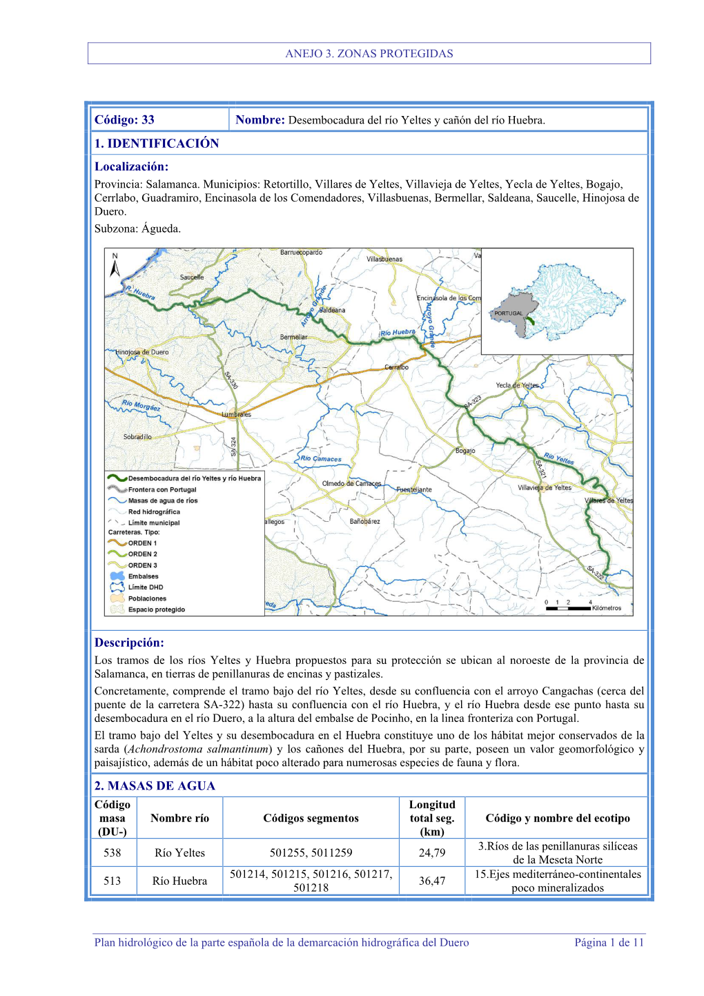 ANEJO 3. ZONAS PROTEGIDAS Plan Hidrológico De La Parte Española De