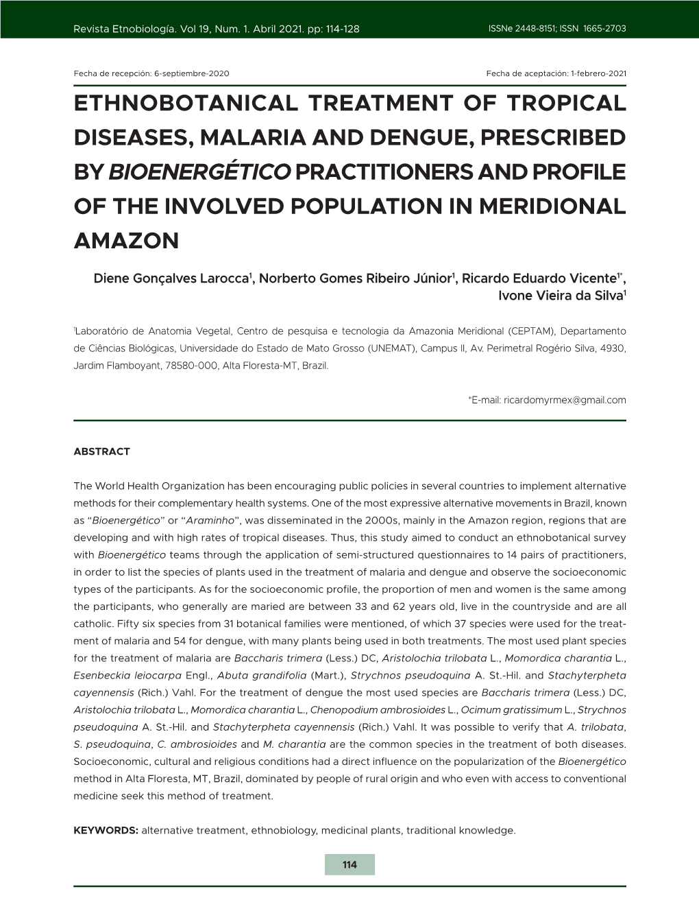Ethnobotanical Treatment of Tropical Diseases, Malaria