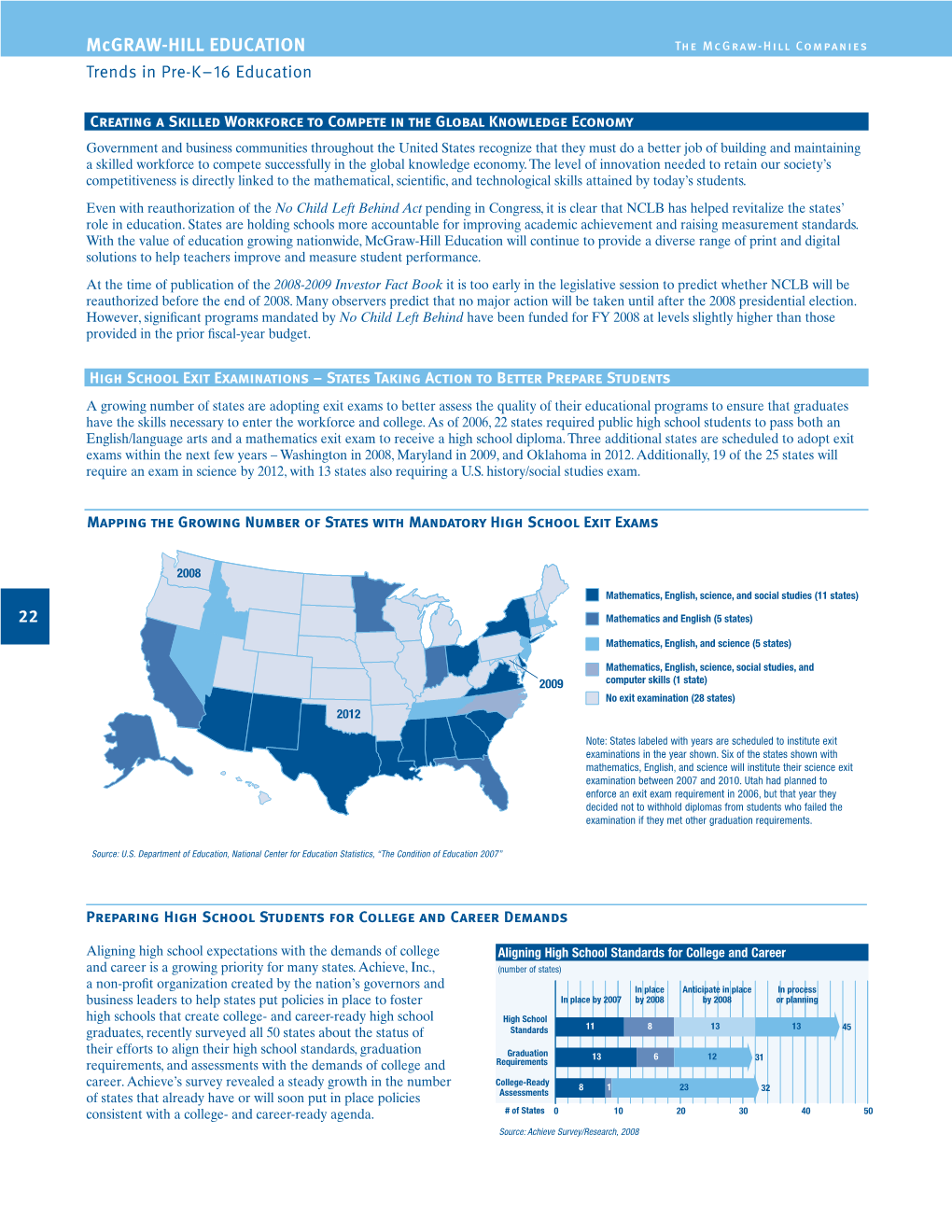 Mcgraw-HILL EDUCATION the Mcgraw-Hill Companies Trends in Pre-K–16 Education