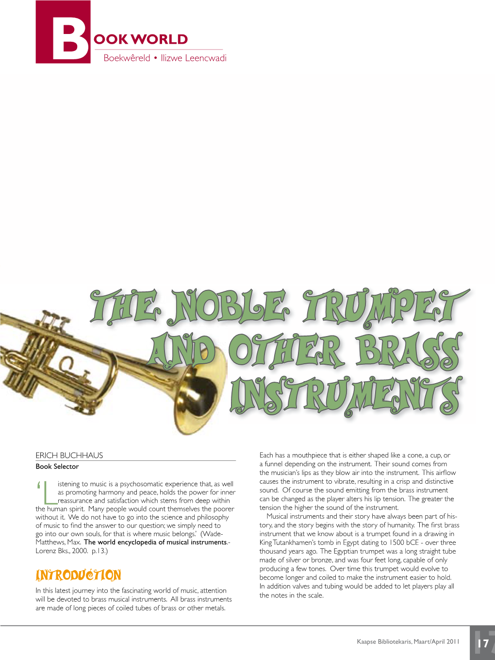 The Noble Trumpet and Other Brass Instruments