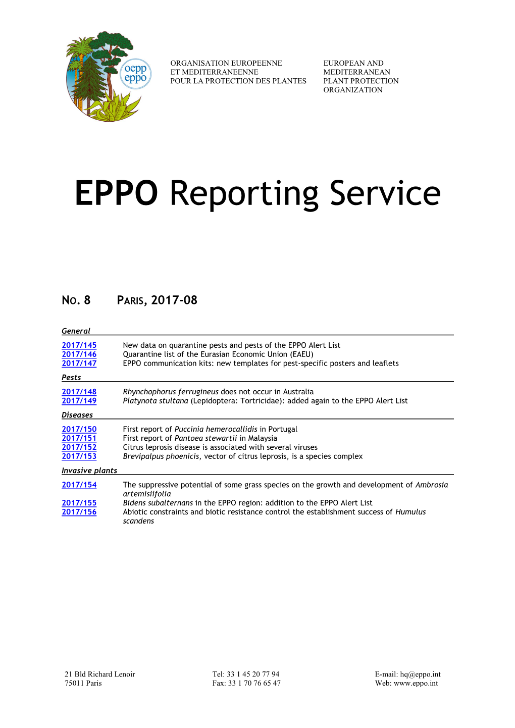 EPPO Reporting Service