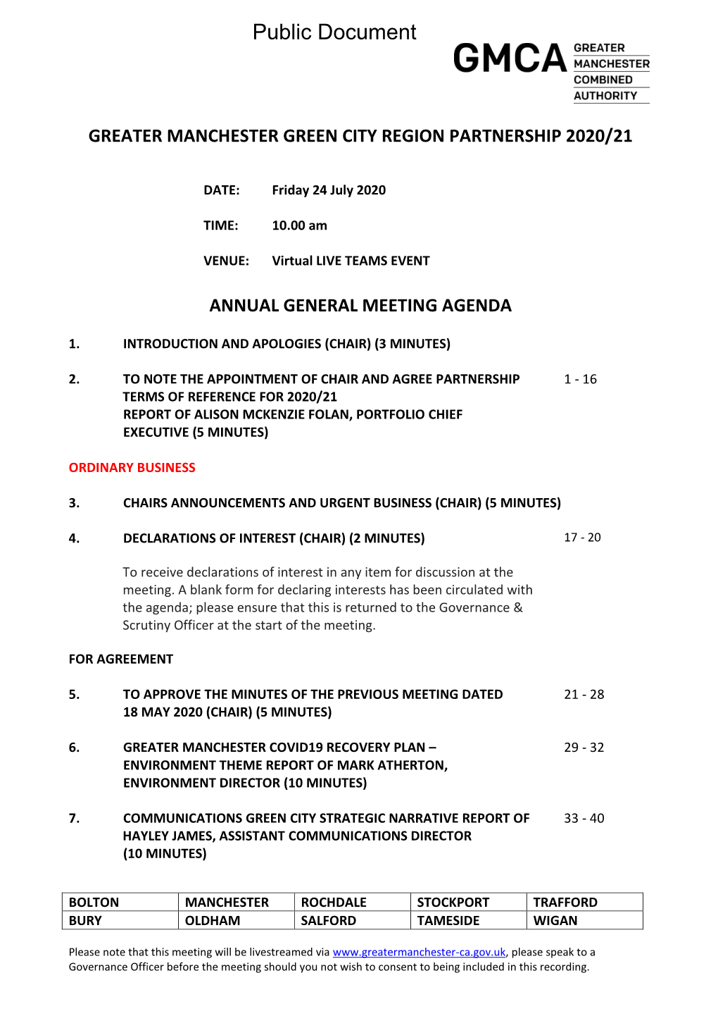 Greater Manchester Green City Region Partnership 2020/21 Annual