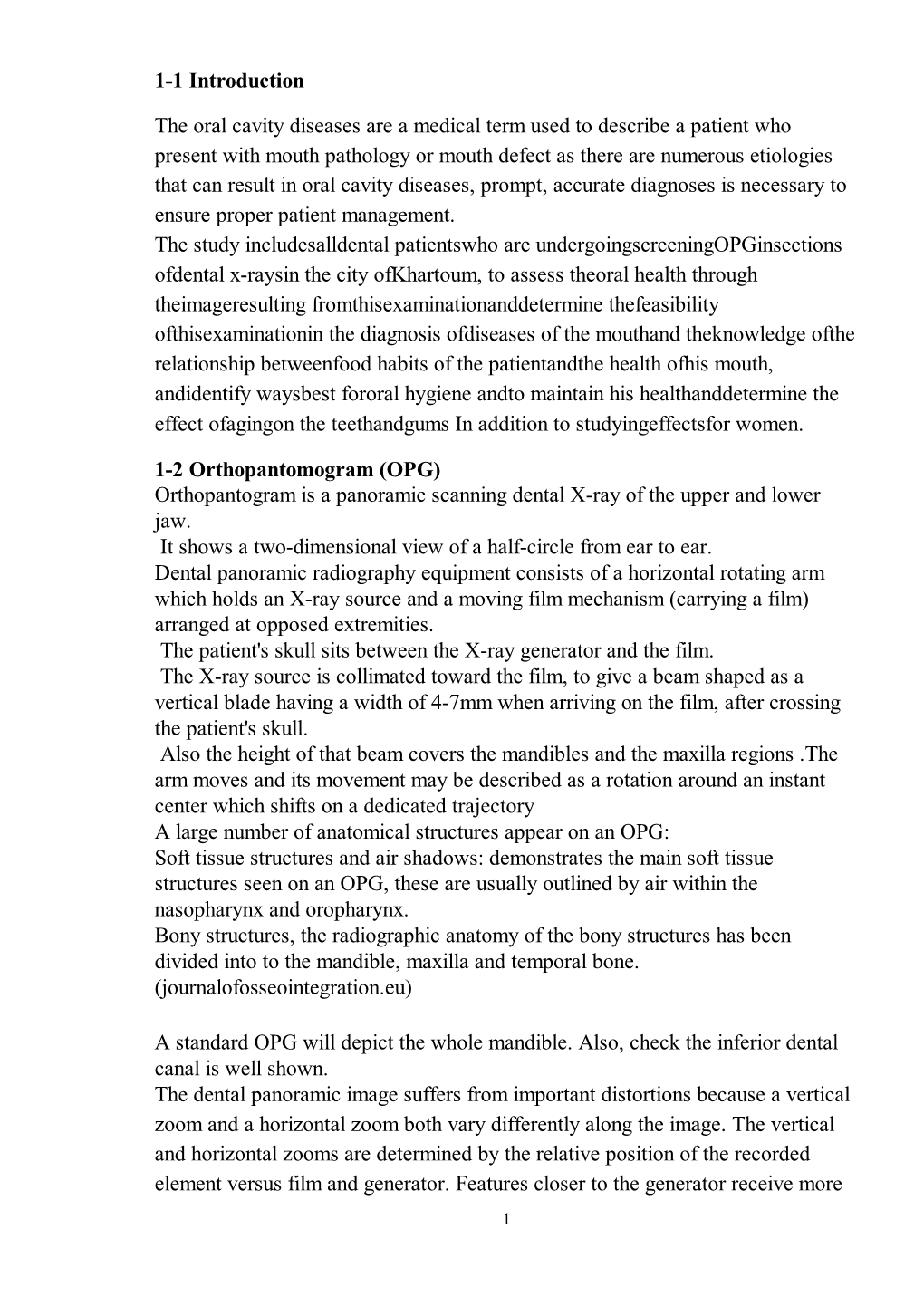 1-1 Introduction the Oral Cavity Diseases Are a Medical Term Used